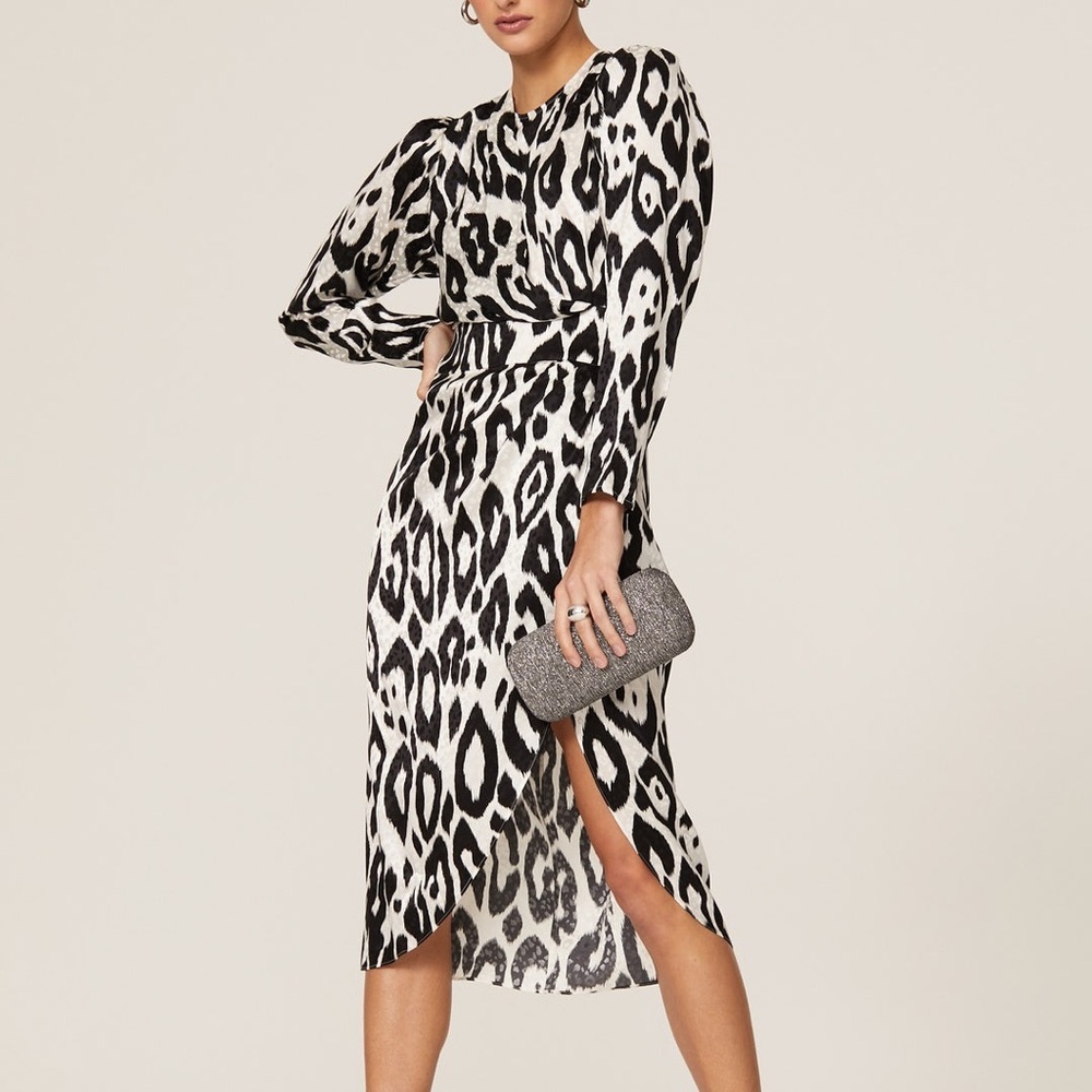 Ronny Kobo Silk Zebra Jade Dress Size M